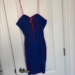 Fashion Nova Royal Blue Dress with Pink Accents